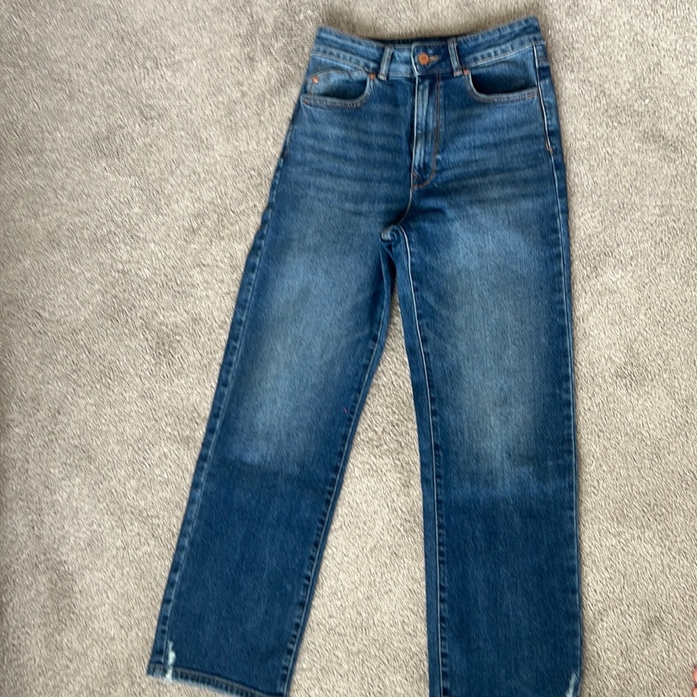 High rise straight leg jeans